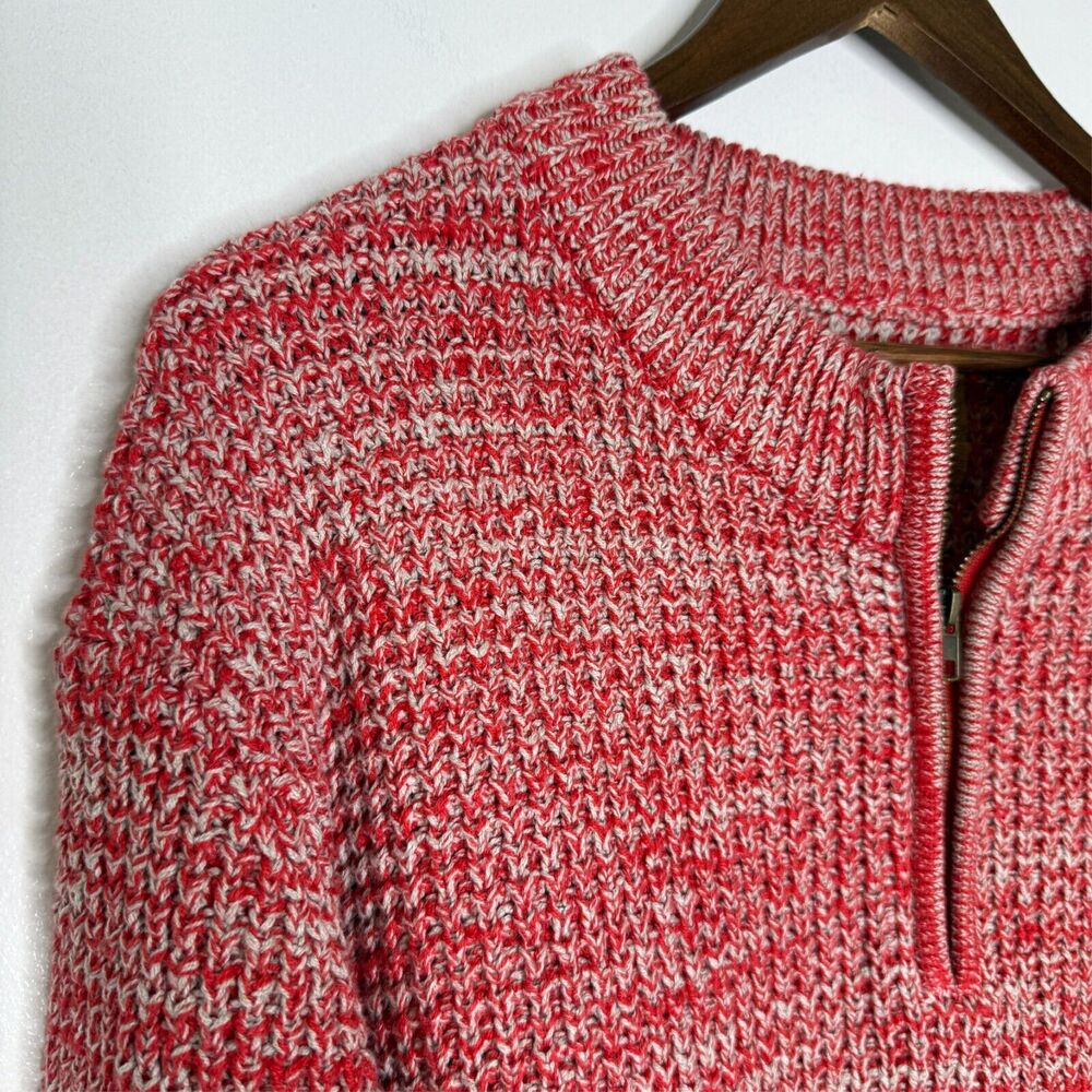 Onward Reserve XL Red Knit Quarter Zip Sweater Classic Cozy Casual Layering